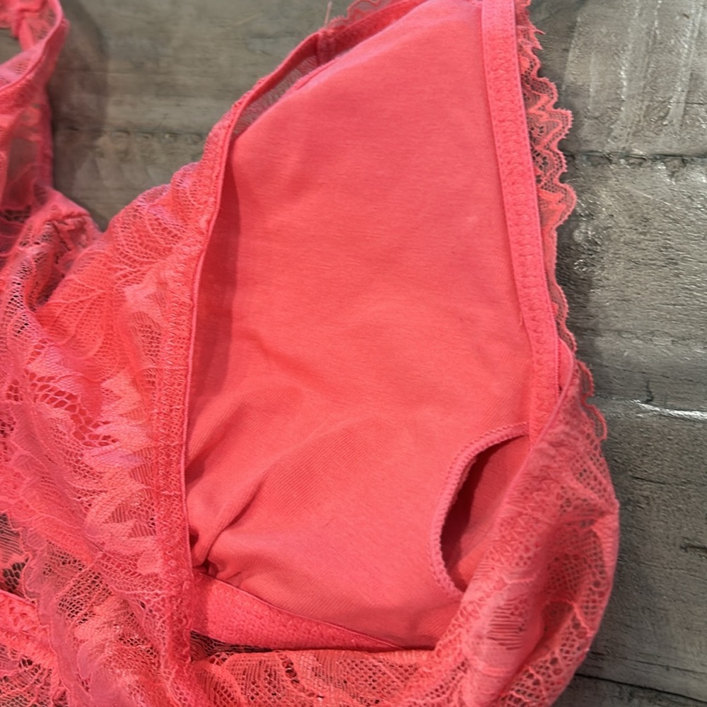 Auden Wireless Racerback Bra Lace Bralette Sheer Lightly Lined Pullover Medium - Picture 5 of 11